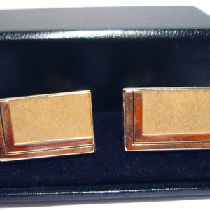 CuffLinks Swank Vintage from the 1950s Rectangle Modern Style Gold Tone Ready for Engraving Lovely Pair image 4