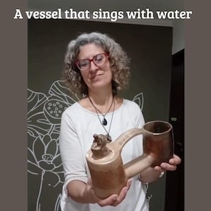 Handmade CONDOR WHISTLING VESSEL -  Ceramic Sound Sculpture .  Pre-Columbian Jama-Coaque Inspired Pottery - Wood Fired