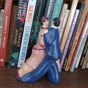 Tango Couple from the 1920s and 30s - Handmade Ceramic Sculpture by Nicolás Millán - Argentine Art. Original Gift