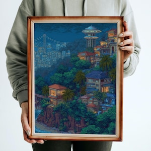 Pixel Art 8 bits - Posters verticaux mats urbains, impressions d&#39;art rétro, décoration murale pour la maison, cadeau pour les amateurs d&#39;art, affiches de joueur rétro