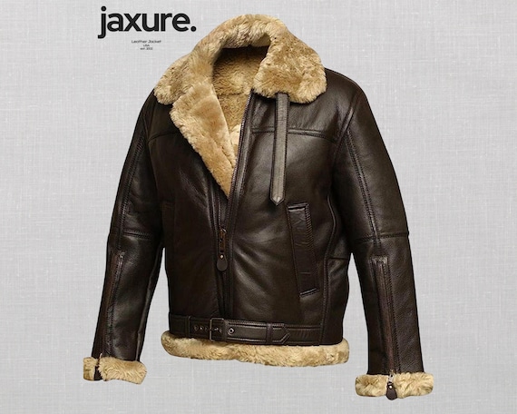 Herren B3 Bomberjacke RAF Aviator Shearling WW2 Pilot