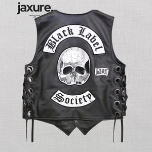 Zakk Wylde BLS Vest Black Label Society Biker Leather Jacket with Club Patches Men’s Rock Style