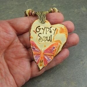 Gypsy heart pink necklace Clearance