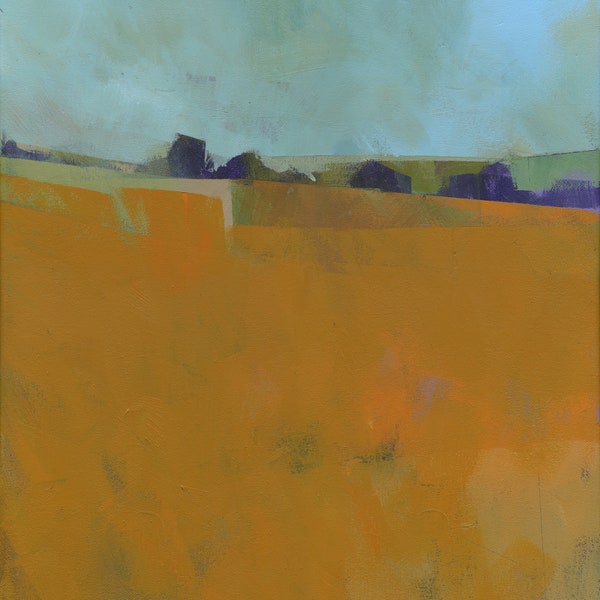 Reserved for Clare • Abstract landscape painting by Paul Bailey: August fields