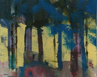 Abstract landscape treescape painting by Paul Bailey: Wine gums