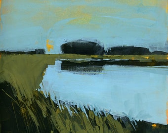 Original landscape wetland painting - Still waters