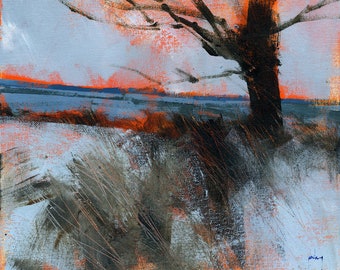 Abstract landscape painting by Paul Bailey: Distant heat