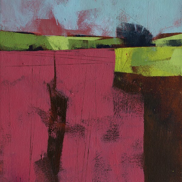 Reserved for Richard - Abstract landscape painting by Paul Bailey: Herefordshire field