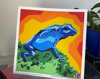 Look Don’t Tough - Limited Print of Poison Dart Frog Acrylic Painting