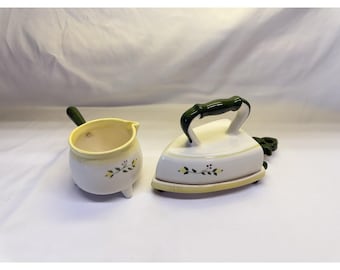 Mantequera y cremera de cerámica vintage Brock de California Farmhouse