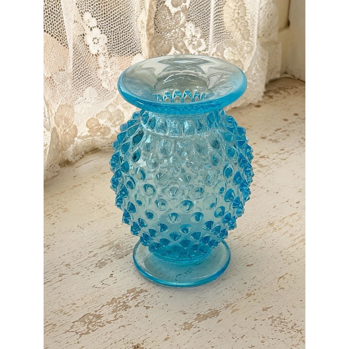 Fenton Small Blue Hobnail Vase - Etsy