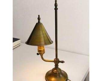 Vintage French Style Small Brass Portable Student Desk Lamp