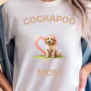 Cockapoo #2 Unisex t-shirtCockapoo Mom T-Shirt – Cute Cockapoo in Heart Design – Dog Lover Shirt, Gift for Cockapoo Moms, Cockapoo Mom Gift