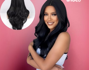 Long Black Wig | Realistic 22 Inch Body Wave Wig Glueless | WigCo