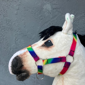 Rainbow hobbyhorse halter | hobbyhorse halter