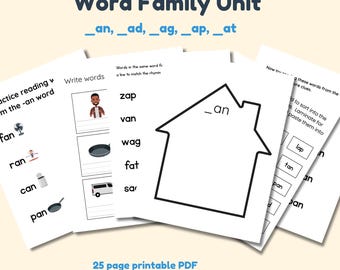 Wort Familie Einheit | an, bei, ag, ap, ad Wort-Familien | Phonetik Alphabetisierungszentrum Aktivitäten