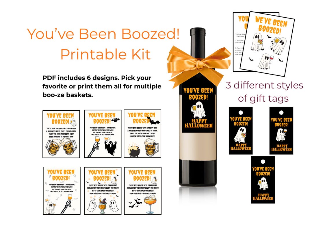 You've Been Boozed Printable Kit | Halloween Boo Game | Boo Sign ...