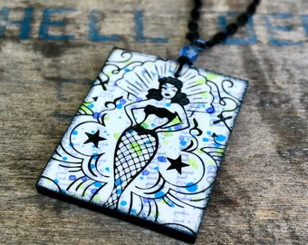 Book Page Pendant- About a Pin Up Girl- Recycled Book Cover