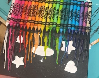 Melting Rainbow Canvas Art: Colorful Home Decor
