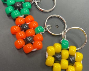 Fall Pumpkin Keychain – Handmade Beaded Charm for Keys, Bags & Backpacks