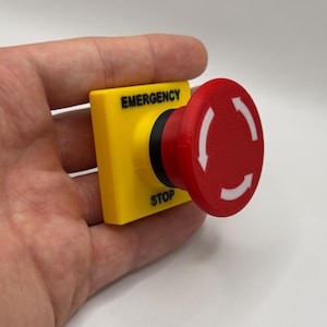 Emergency Stop Button Fidget Toy: 3D Printed Desk Clicker