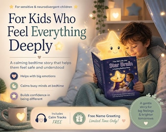 Calming Bedtime Story for Kids with Anxiety & Big Emotions | Neurodivergent Children Book | Includes Calm Tracks + Free Name Greeting