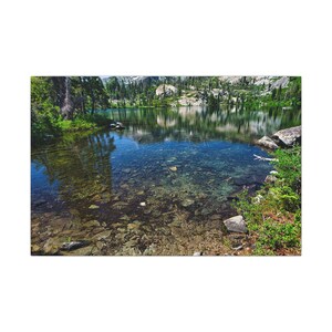 Druck auf Leinwand, Klares Seewasser in Tahoe Wandkunst, Home Decor, Natur Fotografie, Landschaftsdruck, Cabin Decor