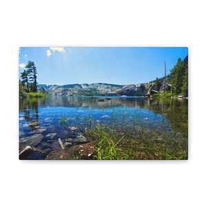 Serene Nature Canvas Print, Long Lake Graeagle, Landscape Wall Art, Tranquil Home Decor, Scenic Art for Living Room, Gifts for Nature Lovers