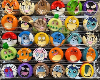 Poke Pocket Monster Worry Stones Handmade
