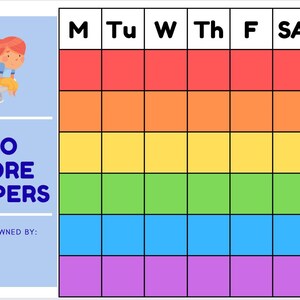 Boy / Girl Potty Training Tracking Chart