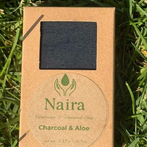 Charcoal Aloe Handmade Soap – Detoxifying Cold Process Bar  – Natural Cleansing & Moisturizing Artisan Soap for All Skin Types