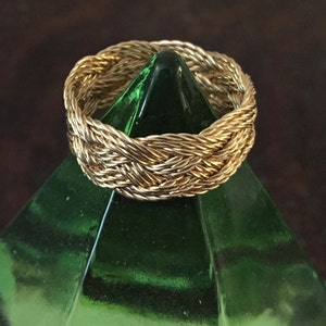 Hand-tied twisted gold-filled Turks Head Knot ring