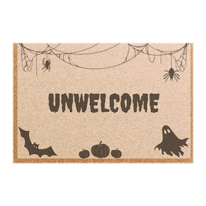 Spooky Halloween Doormat, Unwelcome Door Mat, Haunted House Decor, Fall Entrance Rug, Halloween Welcome Mat