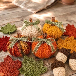 3 in 1 CROCHET PATTERN! Mini Autumn Accents Fall Bundle | Pattern| Instant Download PDF Digital | Gift