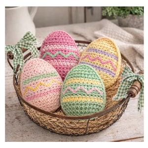 Piękne podstawki pod jajka wielkanocne, wzór szydełkowy ze zdjęciami | Pobierz PDF natychmiast | Prezent do biura, impreza, wystrój w stylu rustykalnym