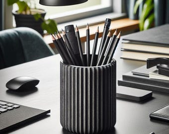 Gecanneleerde pennenhouder | Moderne bureauopberger | Minimalistisch kantooraccessoire voor thuis en op het werk