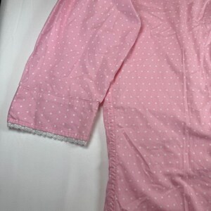 vintage Lauren Ralph Lauren chemise de nuit boutonnée rose à pois pyjama rare image 7