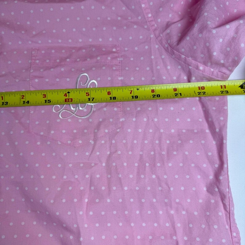 vintage Lauren Ralph Lauren chemise de nuit boutonnée rose à pois pyjama rare image 8