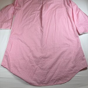 vintage Lauren Ralph Lauren chemise de nuit boutonnée rose à pois pyjama rare image 11