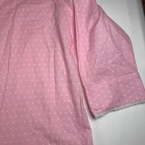 vintage Lauren Ralph Lauren chemise de nuit boutonnée rose à pois pyjama rare image 13
