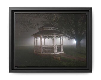 Embrace The Fog, Gazebo, Canvas Art Print, Elegant Home Decor, Cozy Atmosphere, Gift for Nature Lovers, Wall Art for Living Room