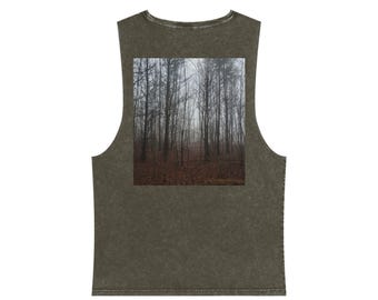 Embrace The Fog Unisex Stonewash Tank Top - Embrace The Fog, Summer Wear, Outdoor Adventure, Casual Apparel, Nature Lover Gift
