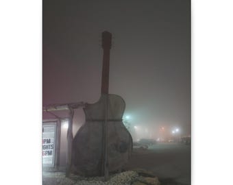 Embrace The Fog, Monteagle Guitar Matte Canvas Print, Wall Art, Home Decor, Music Lover Gift, Vintage Vibe Art, Unique Wall Decoration