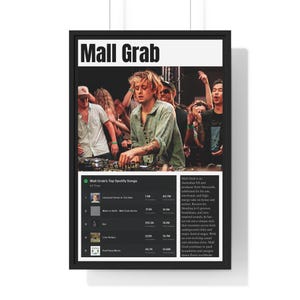 Mall Grab DJ Framed Wall Art Print Music Studio Art Poster Techno House Music Decor for Music Lovers Electronic Dance Club Artwork for DJs