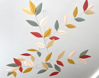 Mini Leaf Mobile for Nursery or Small Spaces in "Daisy Chain" Color