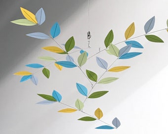 Custom Color Mini Leaf Mobile for Baby's Room and Small Spaces