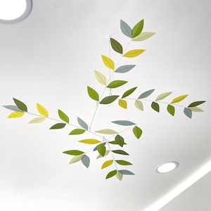 Mini Leaf Mobile for Nursery or Small Spaces in &quot;Olive Grove&quot; Color