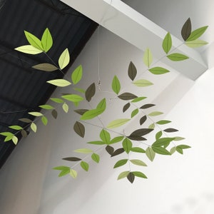 Original leaf mobile, Moon Lily Mobiles handmade art suspended sculpture