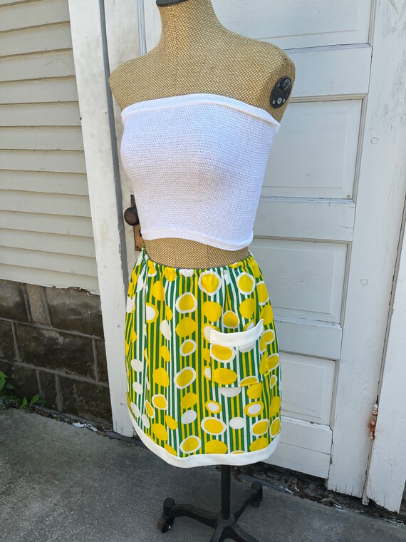 Vintage Mod Skort, Green and Yellow Circles and S… - image 7