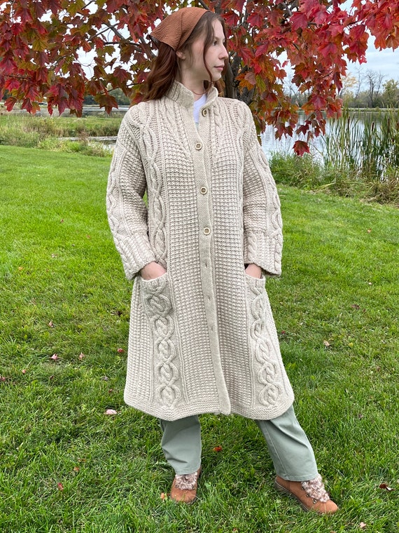 Cable knit duster top